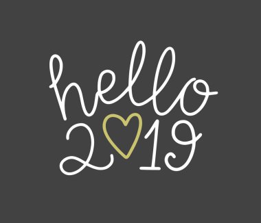 Yeni yıl şirin çizgi film metni, vektör illüstrasyonu 