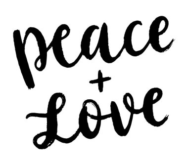 Sevimli çizgi film barış aşkı, vektör illüstrasyonu