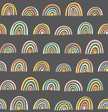 Sevimli çizgi film gökkuşağı vektör çizimleri