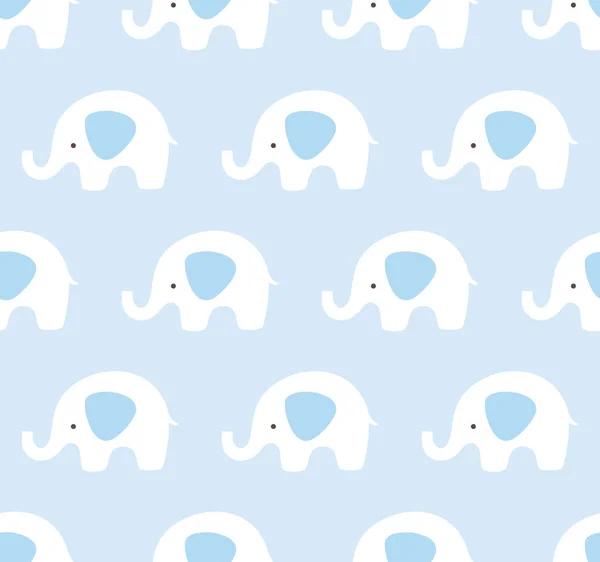 Söt Bakgrund Med Tecknade Elefanter Vektor Illustration — Stock vektor