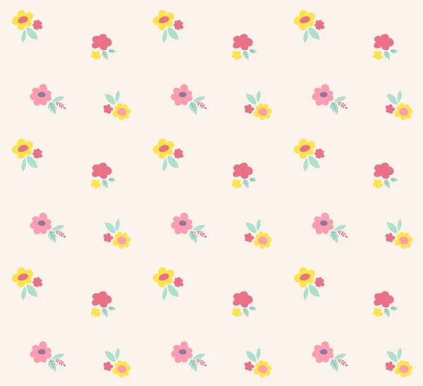 Netter Hintergrund Mit Cartoon Blumen Vektorillustration — Stockvektor