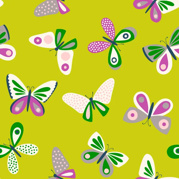 Fondo Lindo Con Mariposas Dibujos Animados Ilustración Vectores — Archivo Imágenes Vectoriales