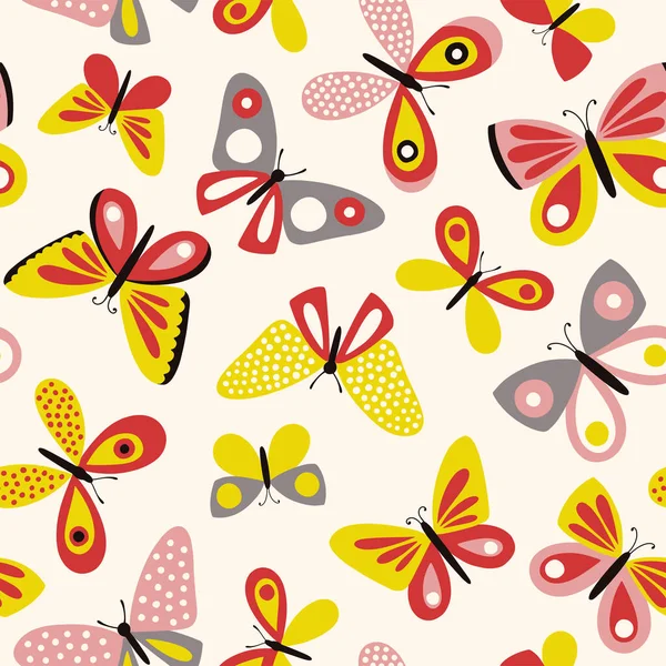 Fondo Lindo Con Mariposas Dibujos Animados Ilustración Vectores — Archivo Imágenes Vectoriales
