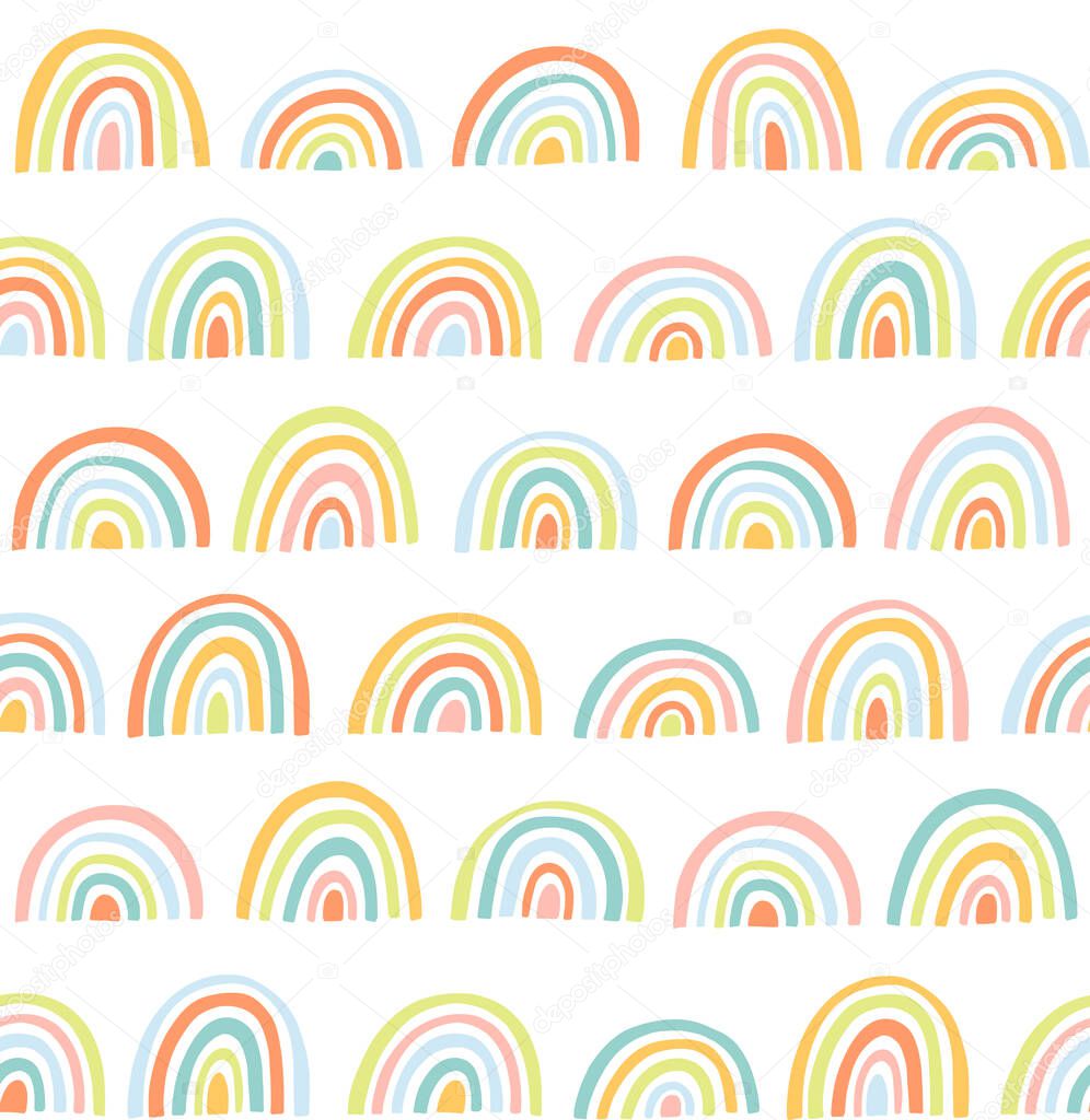 Cute cartoon rainbows vector illustrations