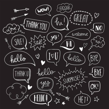 Konuşma baloncukları ve vektör illüstrasyonlu soyut arkaplan