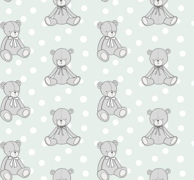 Çizgi film ayıcıkları, vektör illüstrasyonuyla sevimli bir arkaplan.