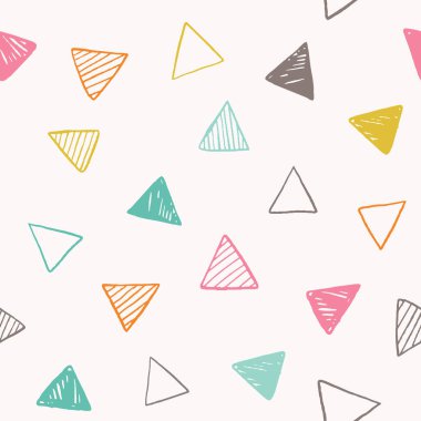 Üçgenli şirin arkaplan, vektör illüstrasyonu