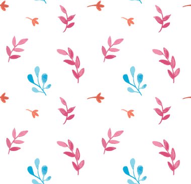 Şirin suluboya bitkiler vektör çizimi