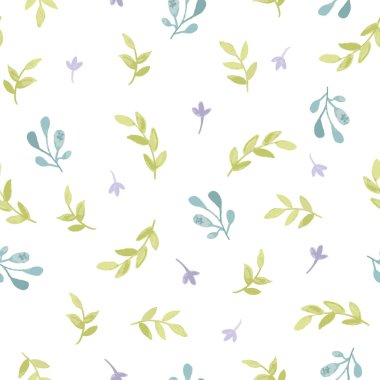 Şirin suluboya bitkiler vektör çizimi