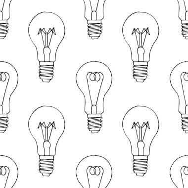 Sevimli çizgi film ampulleri, vektör illüstrasyonu