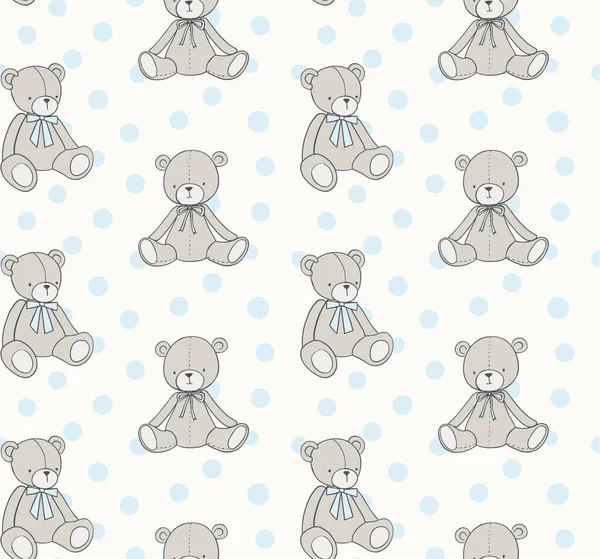 Netter Hintergrund Mit Cartoon Teddybären Vektorillustration — Stockvektor