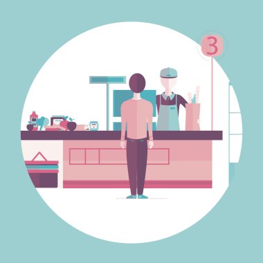 Vektör çizim Süper Market, bakkal