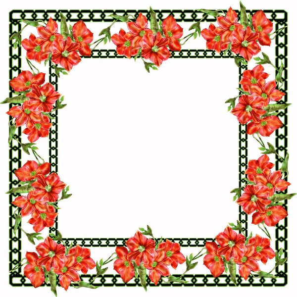 Creative Composition Close Image Decorative Frames Frames Consist Flowers Bouquets — Stock Photo, Image