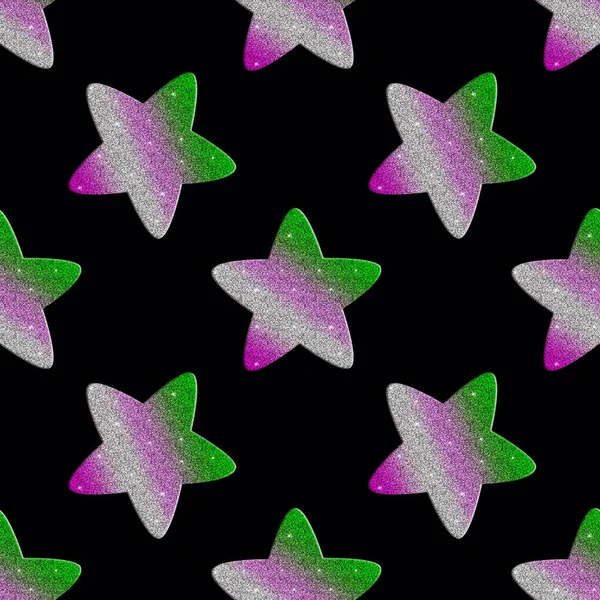 Diseño Año Nuevo Fondo Sin Costuras Con Estrellas Diferentes Colores — Foto de Stock