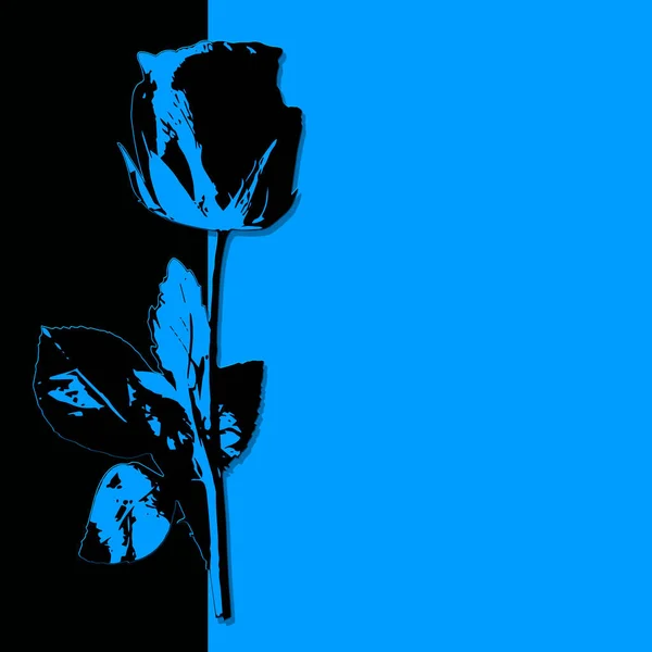 Dekorativer Zweifarbiger Hintergrund Mit Floralen Elementen Schwarz Und Blau Stiegen — Stockfoto