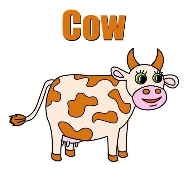 Haustiere Kuh Eine Illustration Mit Dem Bild Von Zeichentricktieren Für — Stockfoto