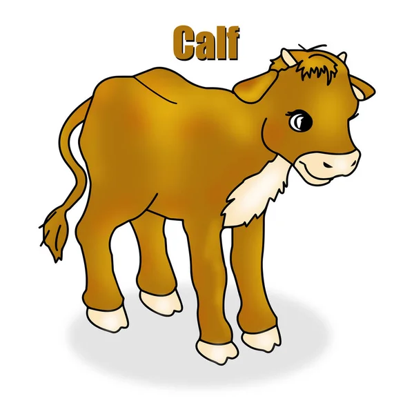 Животные Корова Иллюстрация Изображением Мультяшных Животных Детей — стоковое фото