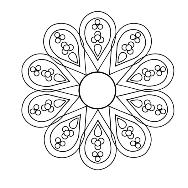 Фрагмент Векторної Графіки Створення Візерунків Крупним Планом Контурний Малюнок Білому — стоковий вектор