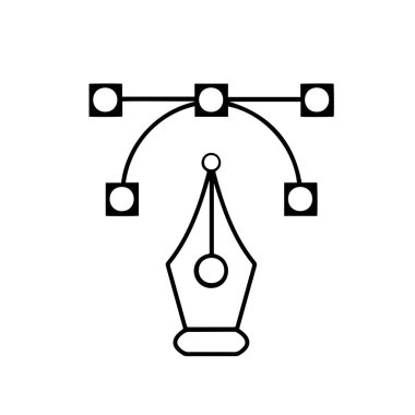 Beyaz arkaplanda kontur ikonu olan yaratıcı bir kompozisyon. Grafik tasarımı. Yakın plan. Vektör. Yaratıcılık, sanat, öğrenme ve toplum için bir simge.