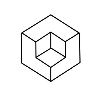 Beyaz arkaplanda kontur ikonu olan yaratıcı bir kompozisyon. Grafik tasarımı. Yakın plan. Vektör. Yaratıcılık, sanat, öğrenme ve toplum için bir simge.