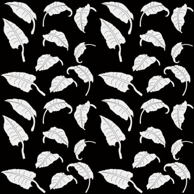 Bitki elementleri, yapraklar ve dallardan oluşan bir desen. Grafik çizimi. Kağıt veya kumaş üzerine yazdırmak için kusursuz tasarım.