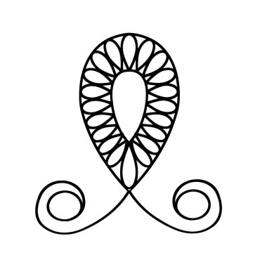 Beyaz arka planda yakın plan kıvrımlı desenler. Vektör grafiklerinin parçaları. Süsler ve kusursuz tasarımlar yaratmak için malzeme.