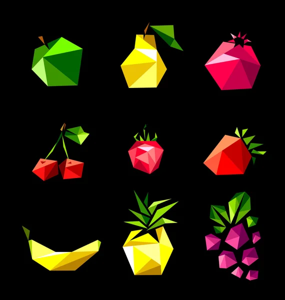Векторный набор фруктов — стоковый вектор