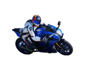 Motosiklet antrenmanı hızlı bir viraja dayanıyor..