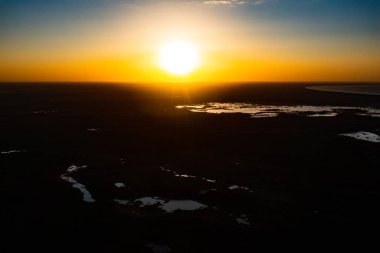 Beautiful Sunrise Sunset over Calm Lake