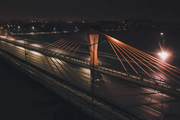 Highway Bridge Dusk Winter — 스톡 사진