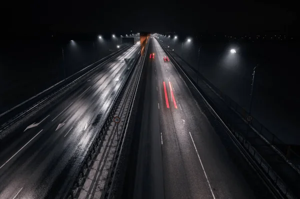 City Busy Traffic Overpass Screen — Stockfoto