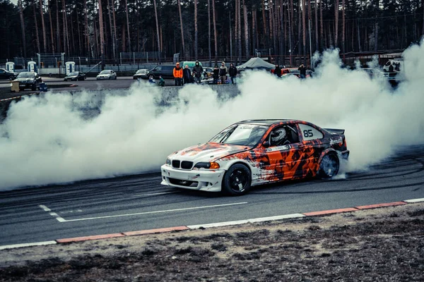 2021 Riga Latvia Blured Car Drifting Motion Blur Drift — Stock fotografie