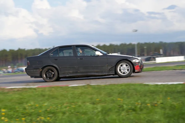 Riga Latvia16 2021 Drift Bmw Driver Drifting Road — Stock Photo, Image