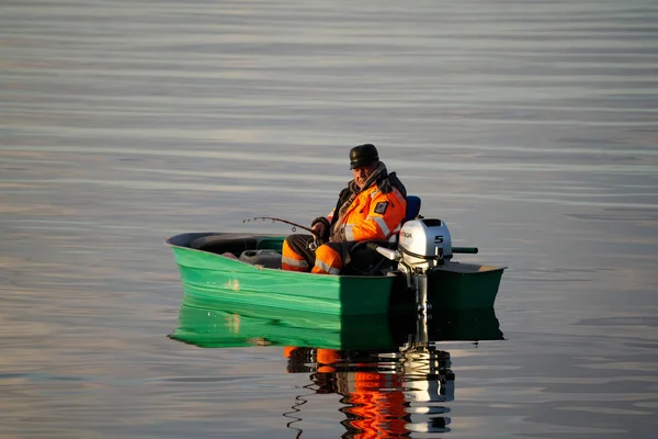 02021 Riga Latvia Fishing Boat Fisherman Sea Dawn — Photo