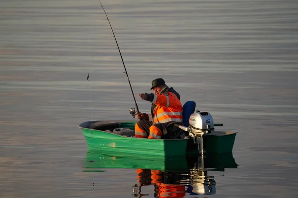 02021 Riga Latvia Fishing Boat Fisherman Sea Dawn — Stockfoto