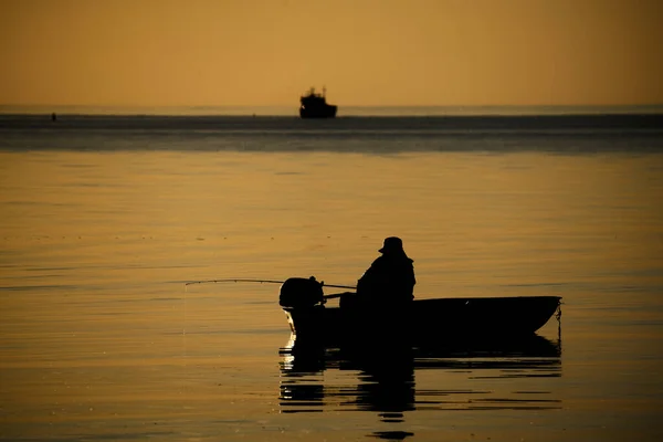 Latvia Fishing Boat Fisherman Sea Dawn — Stockfoto