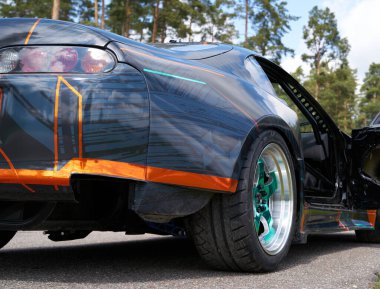 21-05-2021 Riga, Latvia Toyota Supra Drift Car at the city streets