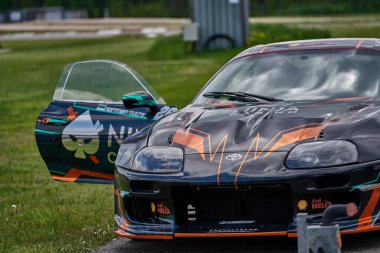 21-05-2021 Riga, Latvia Toyota Supra Drift Car at the city streets