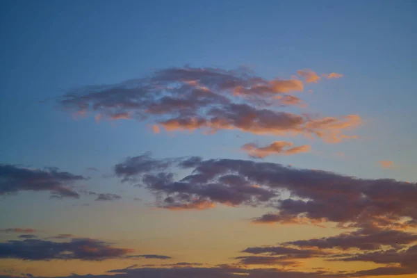 Drammatico Cielo Tramonto Con Nuvole Colore Arancione — Foto Stock
