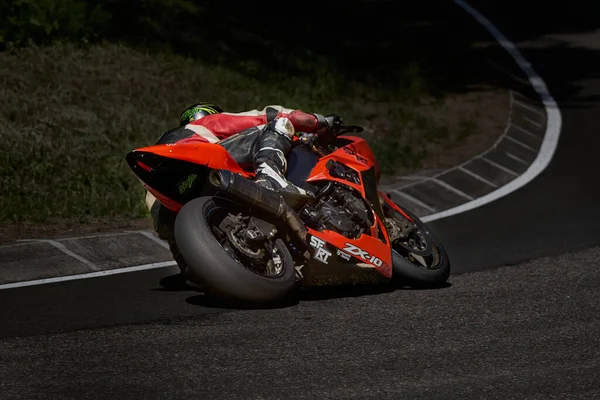 2021 Lithuania Kaunas Motogp Rider Motorcyclist Ride Corner Road Forest — Stock Fotó