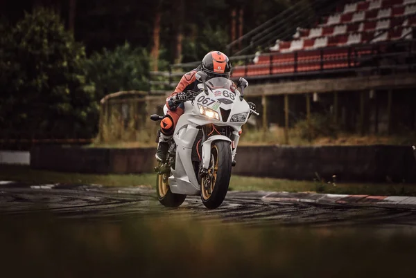 2021 Lithuania Kaunas Motogp Rider Motorcyclist Rides Fast Sport Bike — Stockfoto