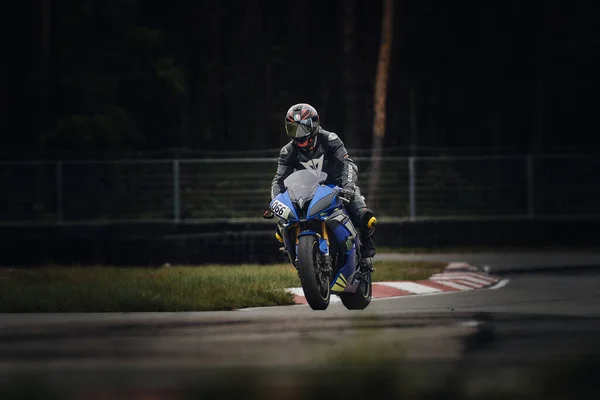 2021 Lithuania Kaunas Motogp Rider Motorcyclist Rides Fast Sport Bike — Stok fotoğraf