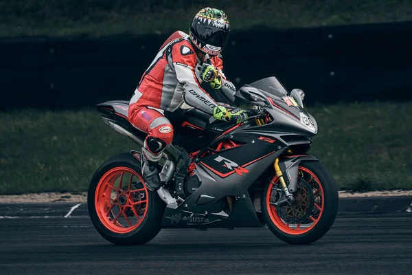 2021 Lithuania Kaunas Motogp Rider Motorcyclist Rides Fast Sport Bike — Fotografia de Stock