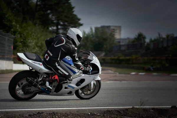 2021 Lithuania Kaunas Motogp Rider Motorcyclist Rides Fast Sport Bike — 스톡 사진