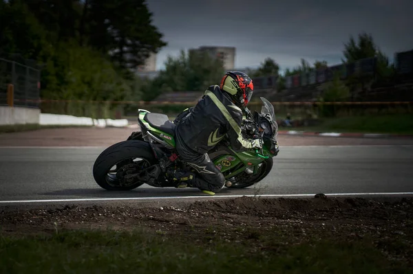 2021 Lithuania Kaunas Motogp Rider Motorcyclist Rides Fast Sport Bike — 图库照片