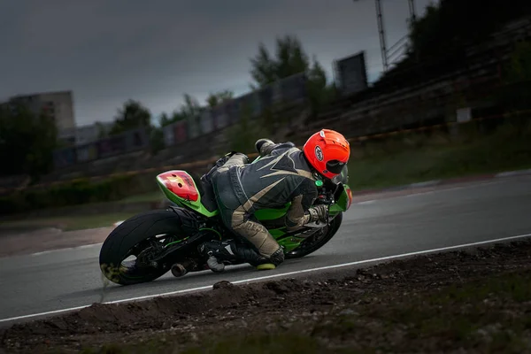 2021 Lithuania Kaunas Motogp Rider Motorcyclist Rides Fast Sport Bike — Photo