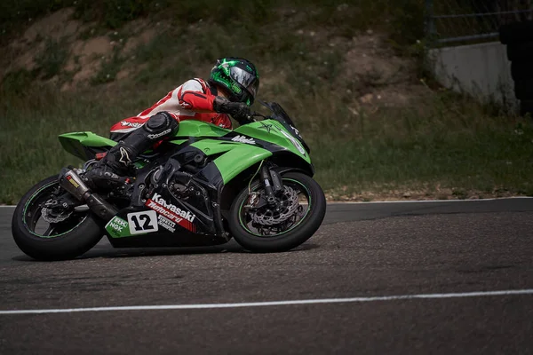 2021 Lithuania Kaunas Motogp Rider Motorcyclist Rides Fast Sport Bike — Photo