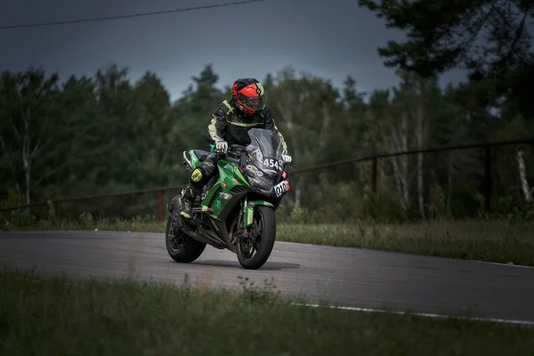 2021 Lithuania Kaunas Motogp Rider Motorcyclist Rides Fast Sport Bike — Photo