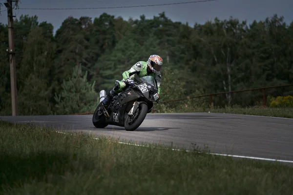 2021 Lithuania Kaunas Motogp Rider Motorcyclist Rides Fast Sport Bike — Foto Stock