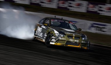 10-06-2021 Riga, LAtvia Sport car drifting on the ground.